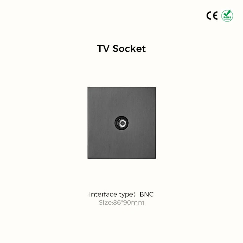 Avoir Wall Toggle Switch Gray Stainless Steel Panel Light Switches 2Way Power Socket Europe Korea French Electrical Outlets Home