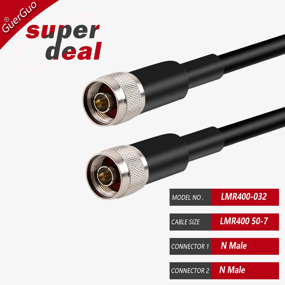 N Male to N Male Female Connector RF Coaxial LMR400 Cable Cord 50 Ohm 50-7 Extension Jumper Pigtail Adapter