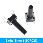 GREATZT 6X6X5/4.3/5.5/6/7/8/9/10/13MM Tact Switch Push Button Switch 12V 4PIN DIP Micro Switch For TV/Toys/home use Button