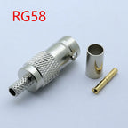 1pc RF Coaxial Connector BNC Female Jack Crimp Connector Straight for RG58 RG59 RG6 Cable Adapter CCTV Connector