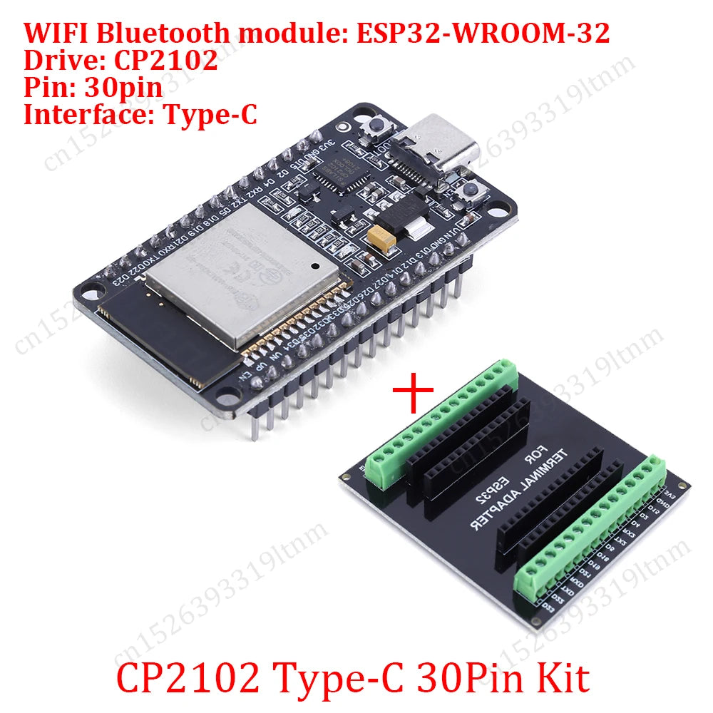 ESP32 Development Board 30Pin Breakout Board WiFi+Bluetooth Ultra-Low Power Dual Core ESP-32 Expansion Board for Arduino