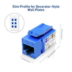 ZoeRax RJ45 Cat6 Keystone Jacks Slim Profile 1/10/30-Pack, 90-Degree Ethernet Punch Down Keystone Jack Adapter
