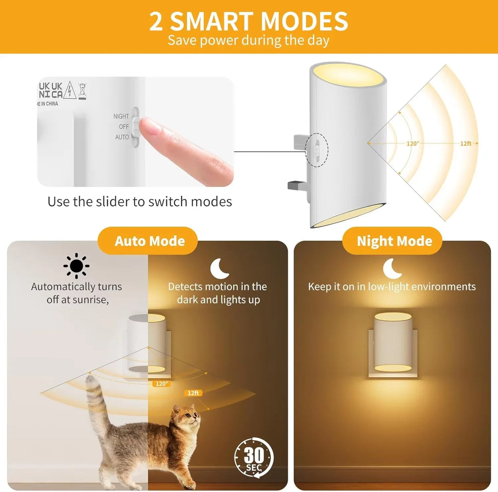 Night Light Motion Sensor With LED Light EU/US Plug Lamps Children'S Night Light Wireless Night Lamp For Bedside Table Bedroom