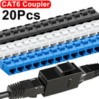 1-20Pcs 10Gbps Cat6 Keystone Coupler RJ45 Keystone Jack Couplers Female to Female Modular Connector for Patch Panel Wall Plate