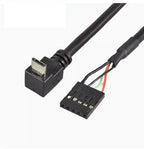 PC Computer motherboard 9P to Micro USB to DuPont 2.54mm 5Pin DuPont USB to Micro USB data Cord Aluminum foil + woven mesh cable