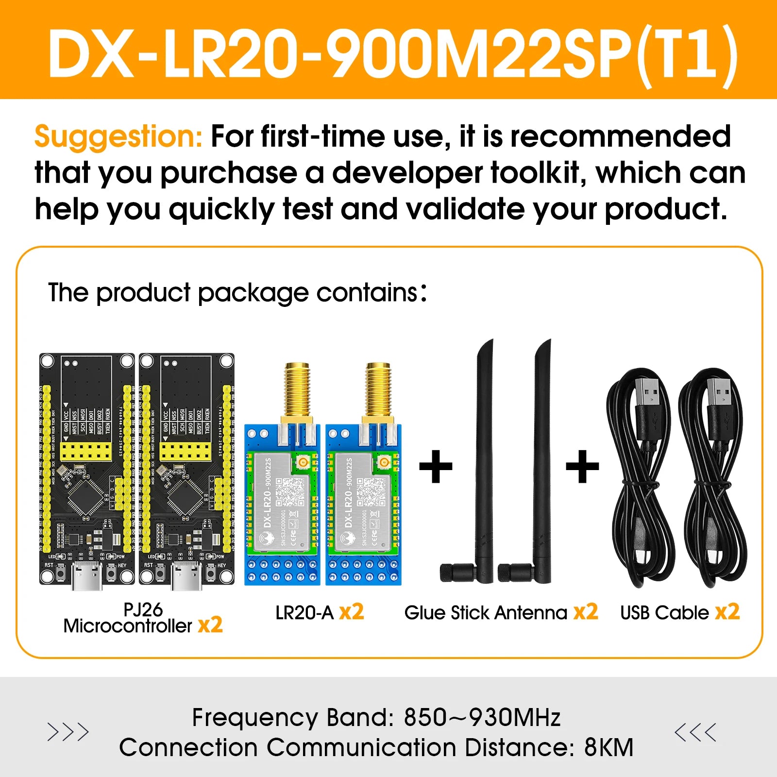 LLCC68 LoRa Wireless Module 868Mhz 915Mhz 433 475Mhz DX-LR20 22dBm 8KM Long Range SMD RF Module Power Supply