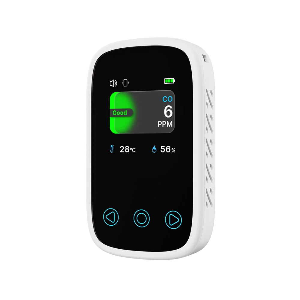 3 in 1 Air Quality Tester CO Gas Thermometer Hygrometer Auto Brightness Carbon Monoxide Detector NDIR Sensor LCD Display