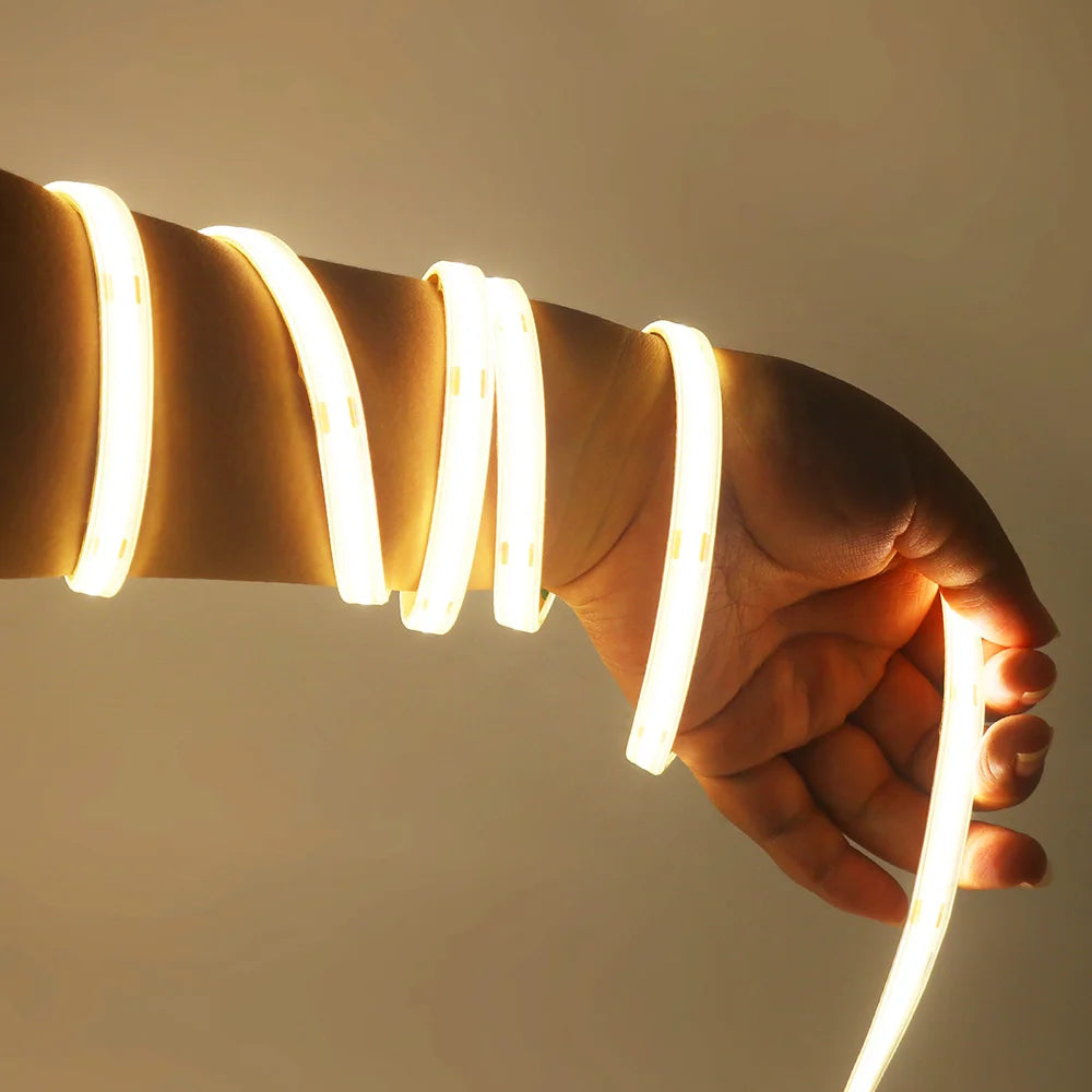 12V 24V Waterproof COB LED Strip Light 3000K 4000K 6000K IP67 Flexible Led Tape 480LEDs/m 5m 10m 20m 0.5m 1m 2m Linear Lighting