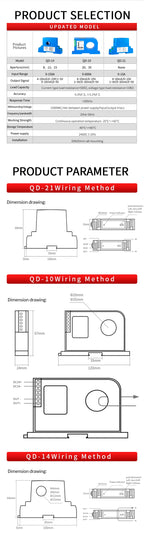 Current Transducer 4-20mA 0-10V RS485 Current Transducer 0-1A 0-2A 0-5A Current Transmitter 0-10V Current Transmitter