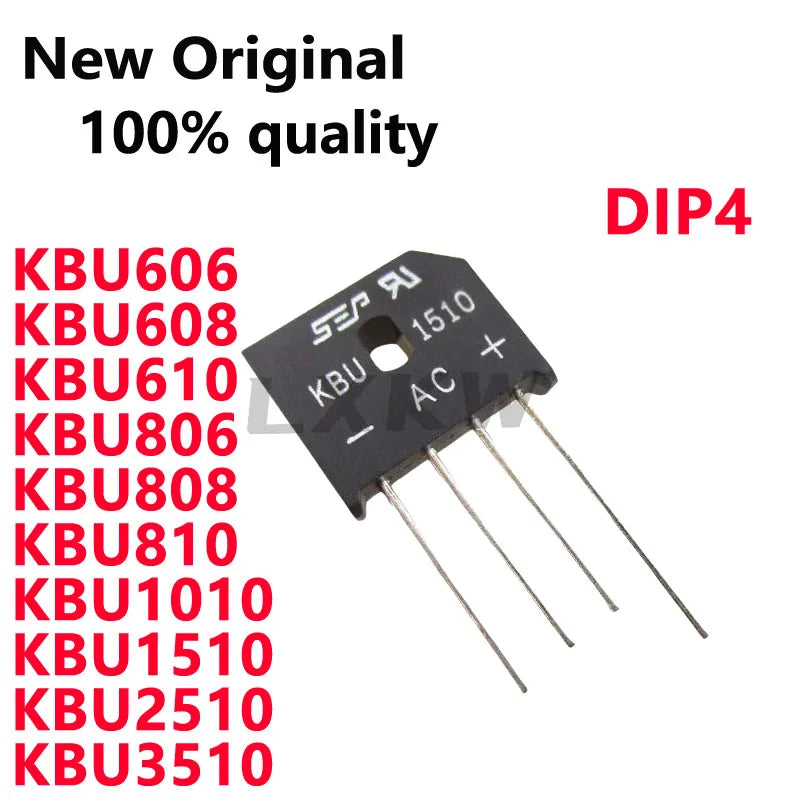 5-10/PCS KBU606 KBU608 KBU610 KBU806 KBU808 KBU810 KBU1010 KBU1510 KBU2510 KBU3510 Rectifier bridge flat bridge stack In Stock