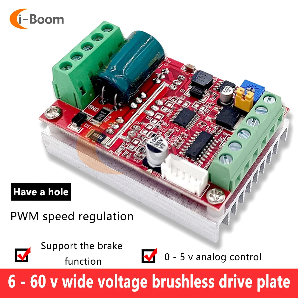 DC9~60V BLDC Motor Driver 3-Phase DC Brushless with Hall Motor Controller PWM Drive Control Module Motor Speed Controller