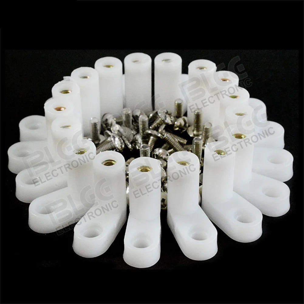 50Pcs L Type Mounting Feet With 100Pcs Screws For Jamma Mame Game PCB Board Raspberry Pi High Quality White Plastic Accessories