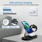 3 in 1 Magnetic Wireless Charger For iPhone 16 15 14 13 12 Fast Charging Station for Apple Watch 10 9 8 7 6 5 4 Airpods 2 3 Pro