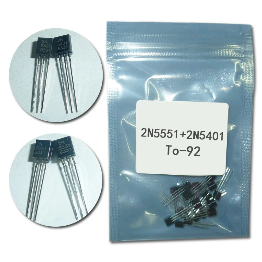 50PCS/Lot Transistor kit BC547 and BC557, 2N5551 and 2N5401 ,BD140 and BD139 NPN PNP Transistor TO-92/126 Triode Transistor set