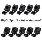 10pcs IN/OUTput 3Pin Waterproof PowerCON True Connector Female Jack,NAC3FX-W Power Female Socket IP65 PowerCon Chassis Connector