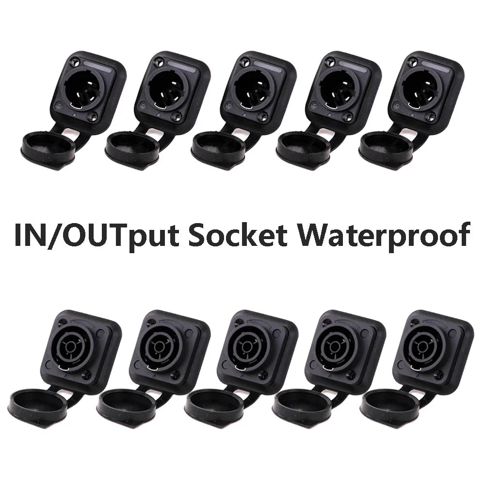 10pcs IN/OUTput 3Pin Waterproof PowerCON True Connector Female Jack,NAC3FX-W Power Female Socket IP65 PowerCon Chassis Connector
