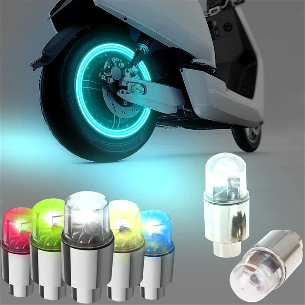 2/4Pcs Car Hub Ambient Light Bicycle LED Tire Lights Universal Car Neon Lamp Valve Cover Lights Tire Colorful Flashing BulbDecor