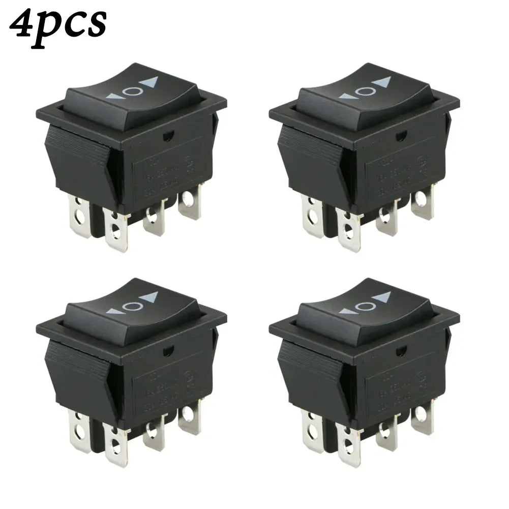 4pcs 6 PIN DPDT Double Pole Double Throw 12V Momentary Rocker Switch Heavy Duty Rocker Switch For Car Window Sunroof