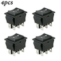 4pcs 6 PIN DPDT Double Pole Double Throw 12V Momentary Rocker Switch Heavy Duty Rocker Switch For Car Window Sunroof