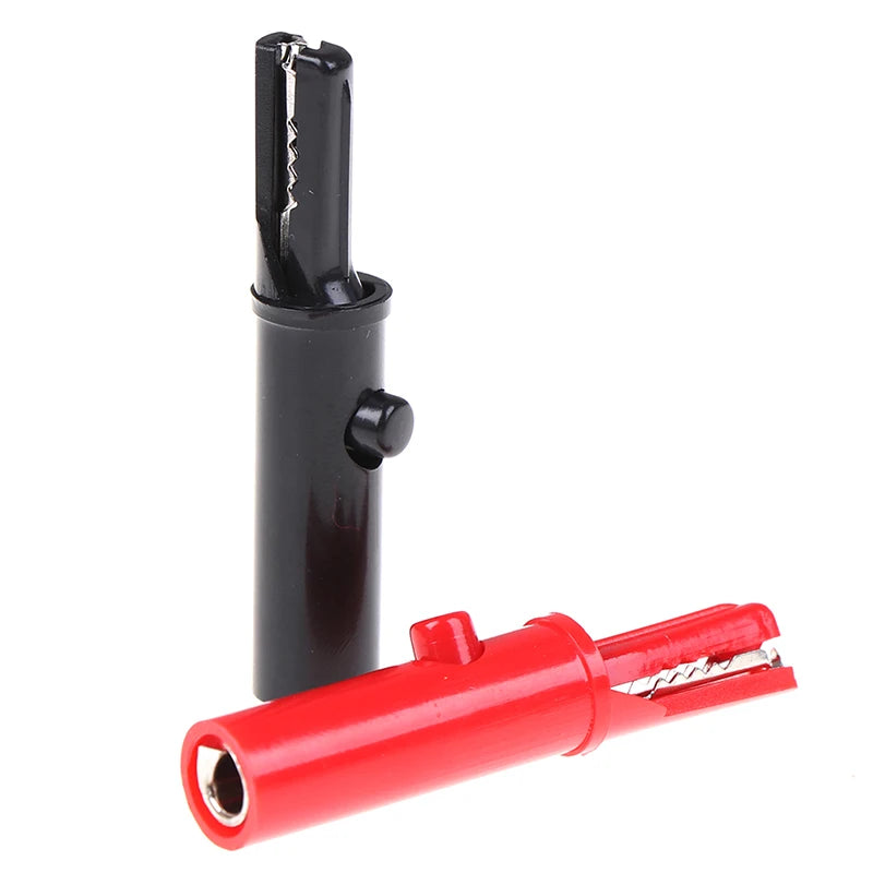 【2Pcs Push Button Type Full Protective Alligator Clip For Professional Multimeter】