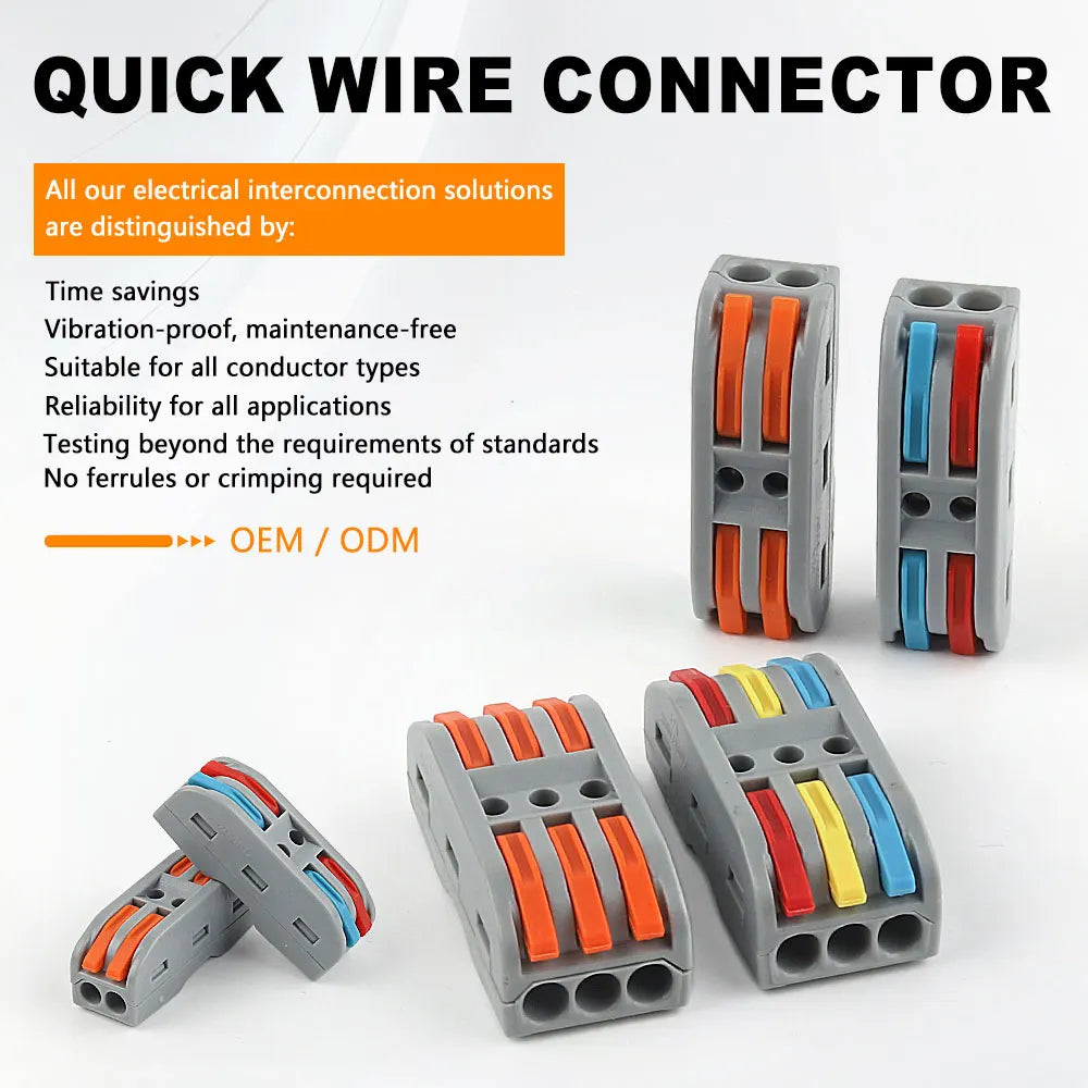30PCS Lever Wire Connectors Push-in Quick Connect Wire Splice Compact Inline Connector Terminals for Electrical 28-12 AWG Wiring