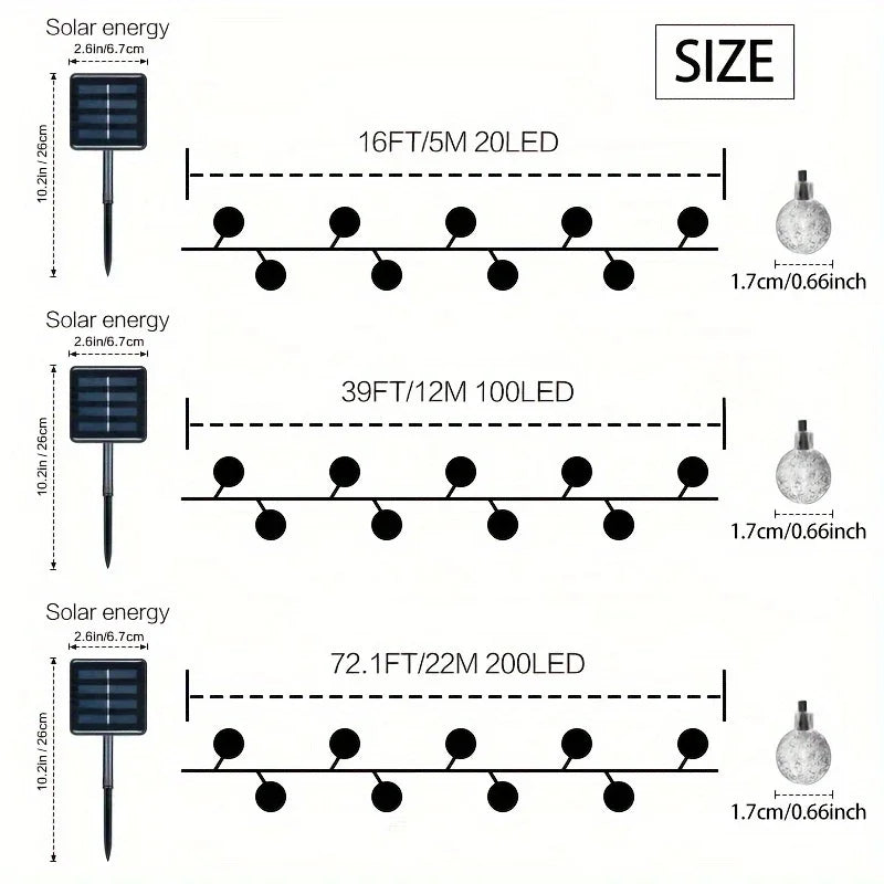 LED String Light Solar Fairy Lights 5m 20LED Warm Light Waterproof Outdoor Garden Wedding Decoration Christmas Lamp