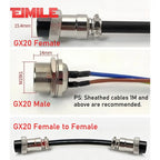 GX20 2 3 4 5 6 7 8 9 10 12 14 16Pin Connector with Cable GX20 Aviation Plug Socket w Wire 7-20A 250V Male Female Connection Line