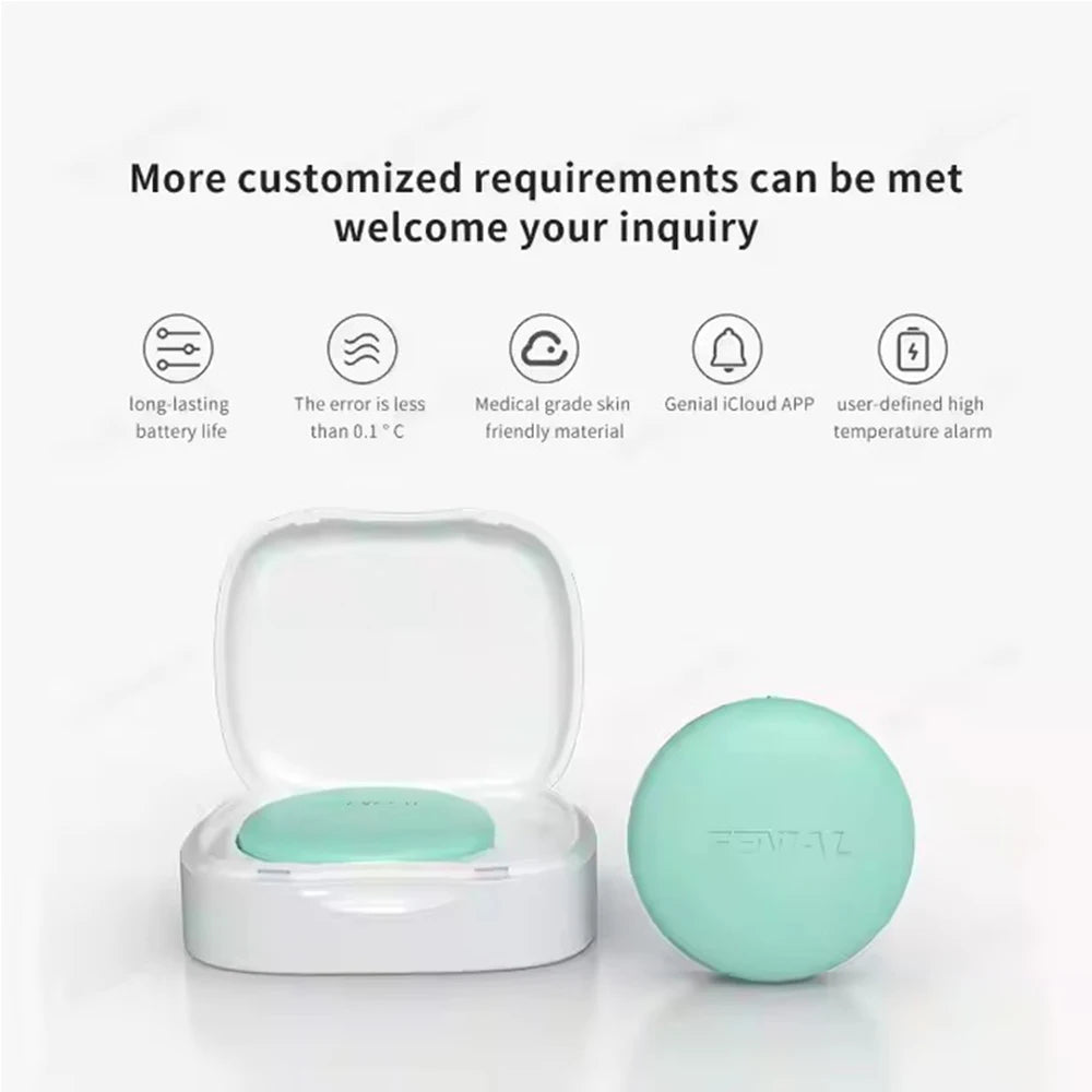 Wireless Bluetooth Digital Thermometer – Medical-Grade Accuracy, 24/7 Continuous Monitoring with App Alerts, Skin-Friendly Wearable Patch for Babies, Elderly & Postoperative Care