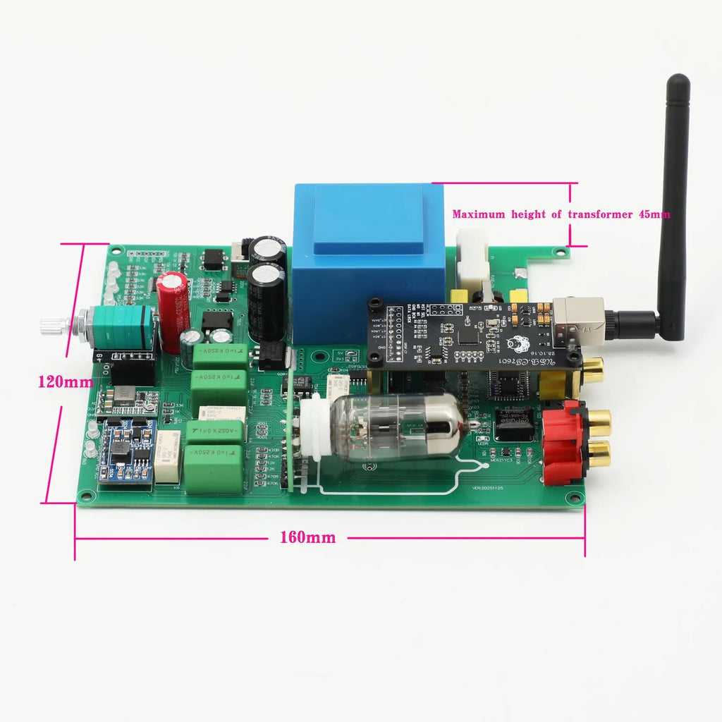 Classic TDA1543 Vacuum Tube Audio Decoder Board Hifi USB COAX OPT Bluetooth DAC