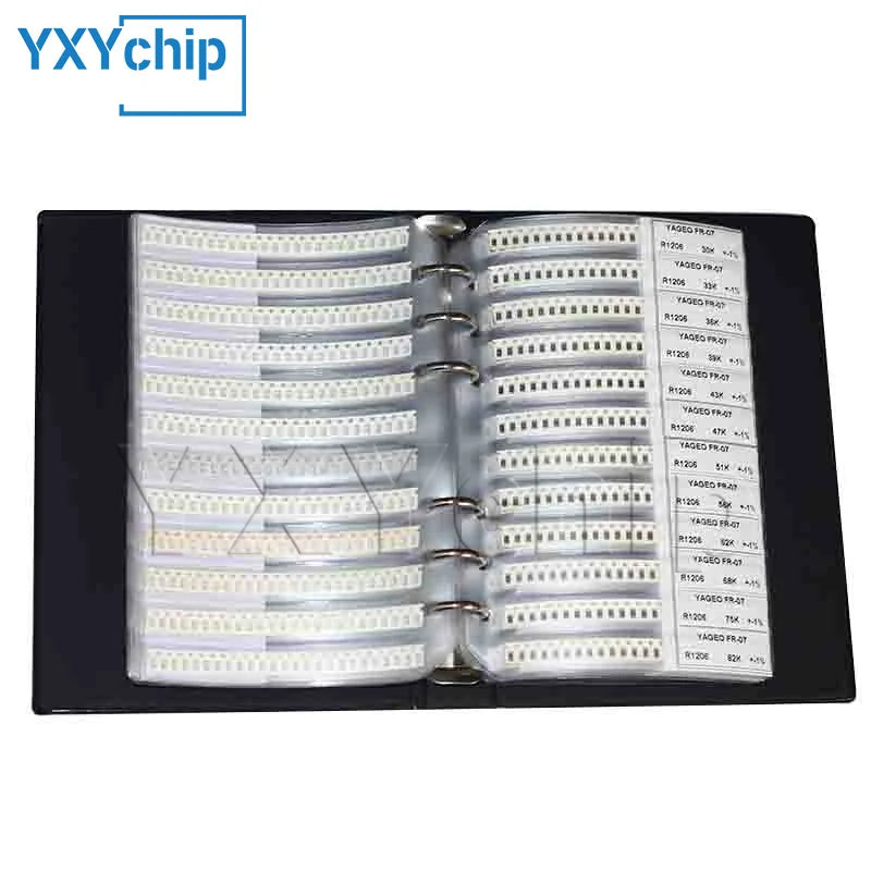 0201 0402 0603 0805 1206 1210 2010 2512 SMD Resistor Sample Book 0.1%1%5% Tolerance 170 Value Classification Resistor Kit 0R~10M