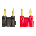 2Pcs Double Row 4mm Twin Banana Plug Audio Speaker Connector Amplifier Terminal Couple Socket Adapter for Audio Wiring