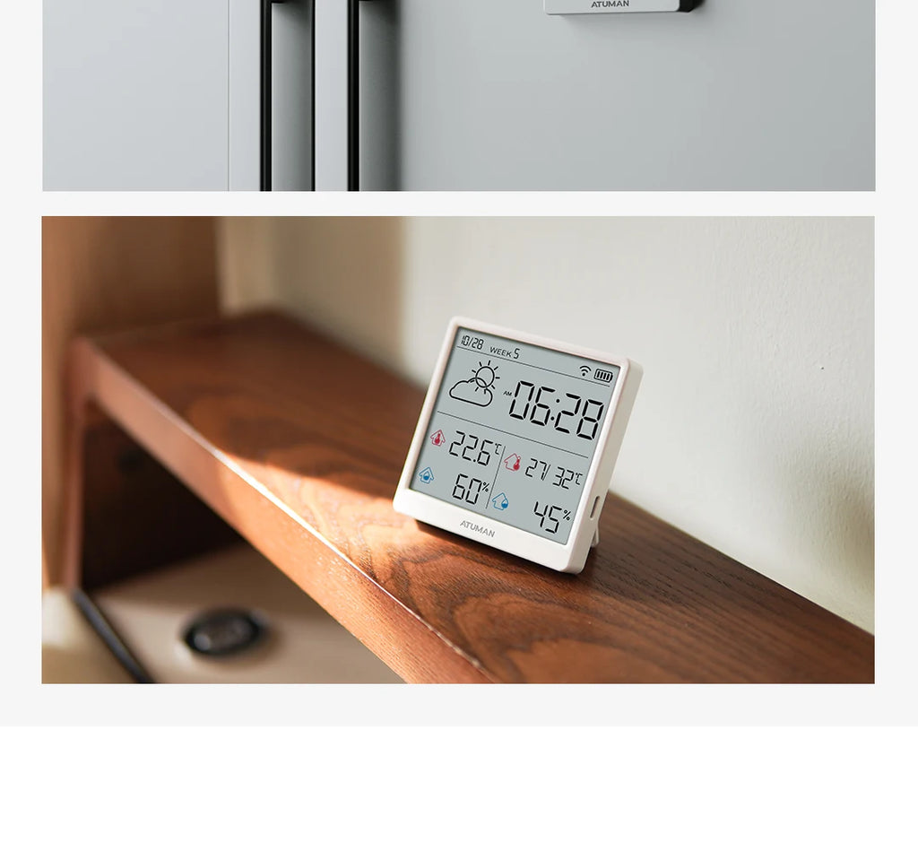 New DUKA TH3 Electronic Temperature Humidity Sensor Wifi Smart Electric Digital Hygrometer Thermometer Clocks Weather Station