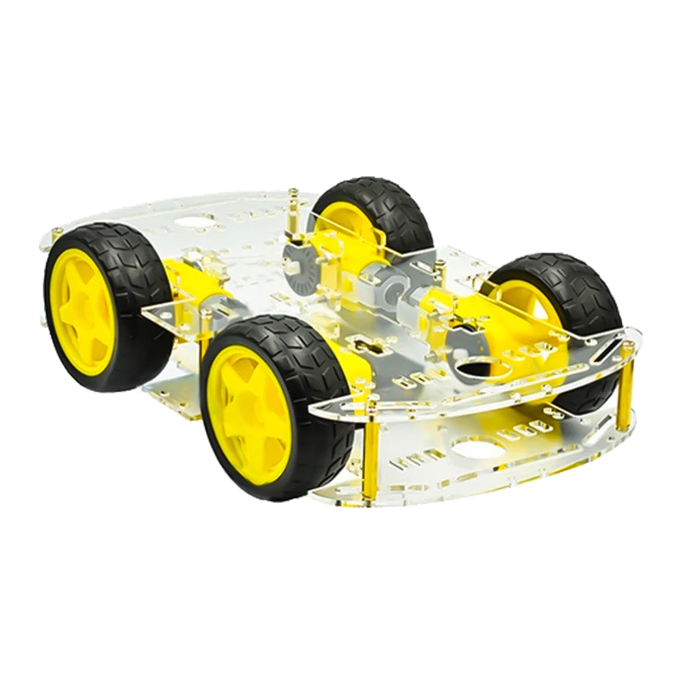 4WD DIY Smart Bluetooth Mini Car Electronic Kit Speed Encoder Ranging Obstacle Avoidance L293D Module DIY Soldering Practice Kit