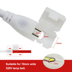 220V Self-adhesive LED Strip 10cm Cuttable Waterproof COB LED Strip No Need Driver Flexible Tape for Kitchen Home Garden Decor