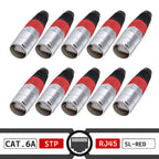 10pcs STP RJ45 8P8C CAT.6A Crystal Jack+10pcs Waterproof RJ45 Male Plug LAN Network Ethernet Ethercon Connector Wire Connectors