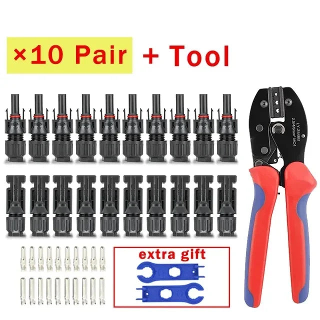 600/400/200/100/40/20/10 Pcs Photovoltaic Solar Connector Kit 1000V 30A Panel Solor Connectors for PV/MC Cable 2.5/4/6mm2