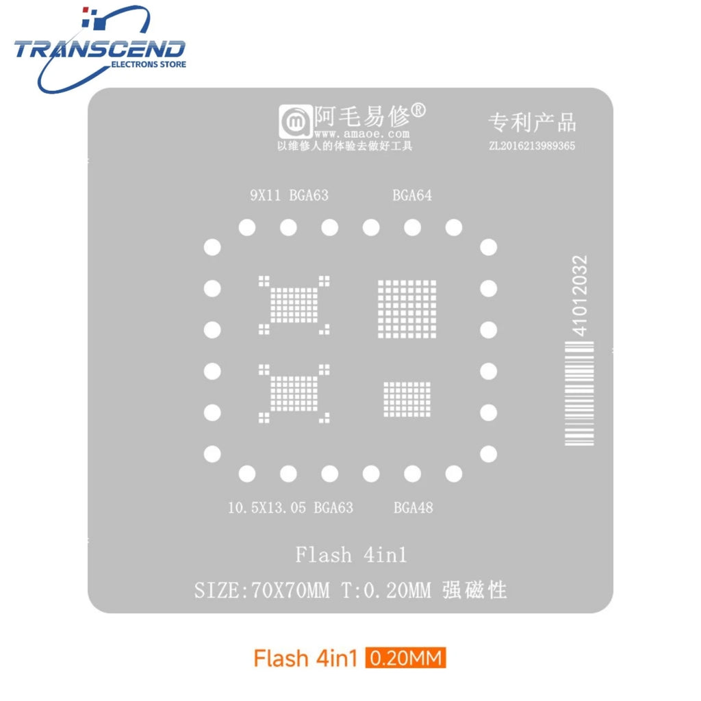 Reballing Stencil Template BGA63 BGA64 BGA48 For NAND Flash Memory Positioning Solder Plate Tin Net