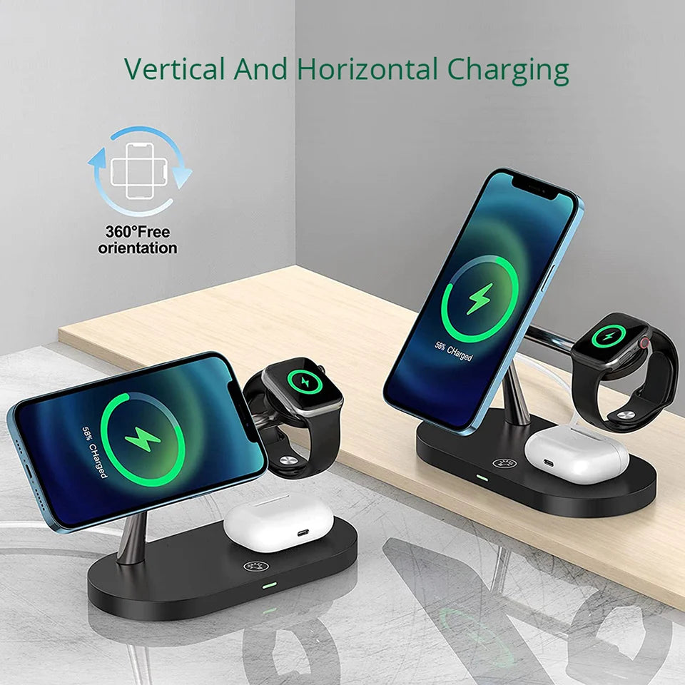 3 in 1 Magnetic Wireless Charger For iPhone 16 15 14 13 12 Fast Charging Station for Apple Watch 10 9 8 7 6 5 4 Airpods 2 3 Pro
