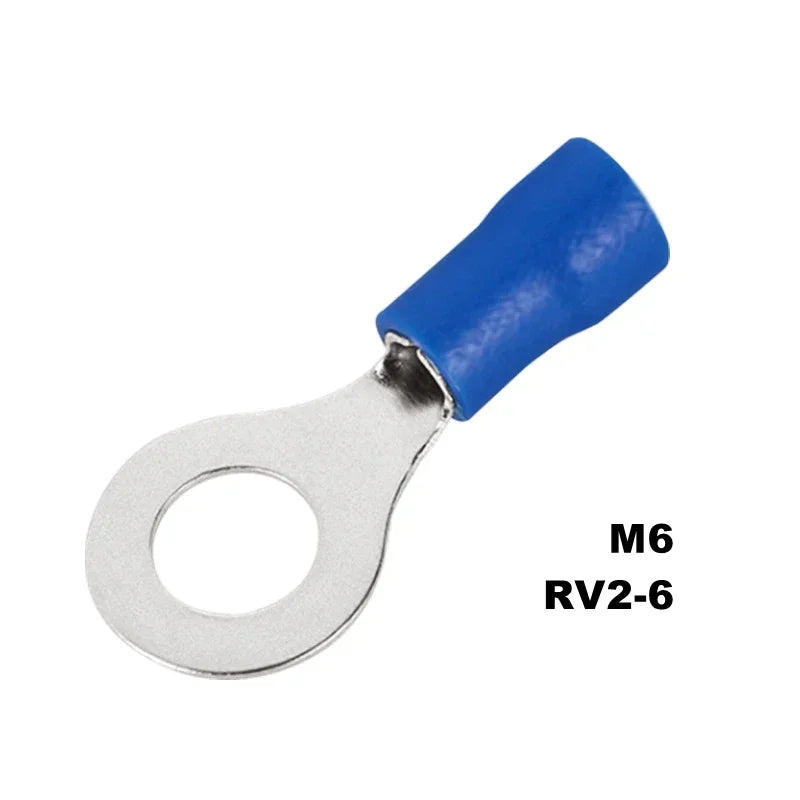 100PCS Ring Crimp Terminal M4/M5/M6/M8 Round Plugs Pre-insulated Ferrules Lugs For Splice Electricals Cable Wire End Connectors