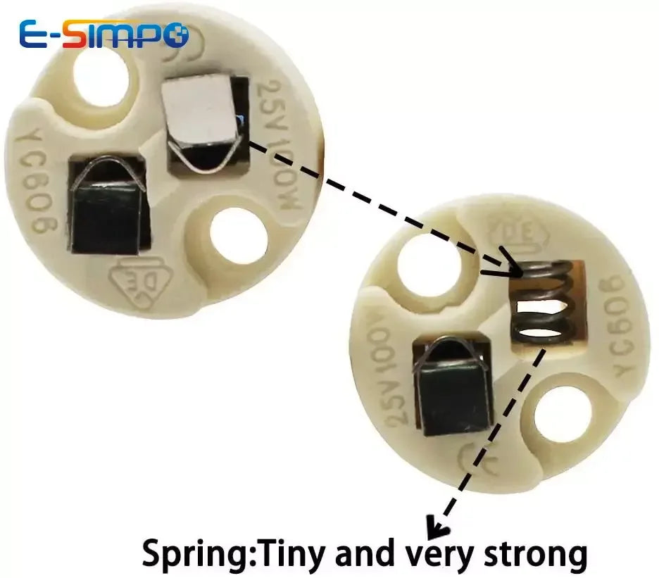 5pcs Bi-Pin Base G4 G6.35 GY6.35 GX5.3 MR16 GZ4 MR11 GU5.3 G5.3 M10 0.75mm Halogen Incandescent Led Socket Ceramic Lamp Holder