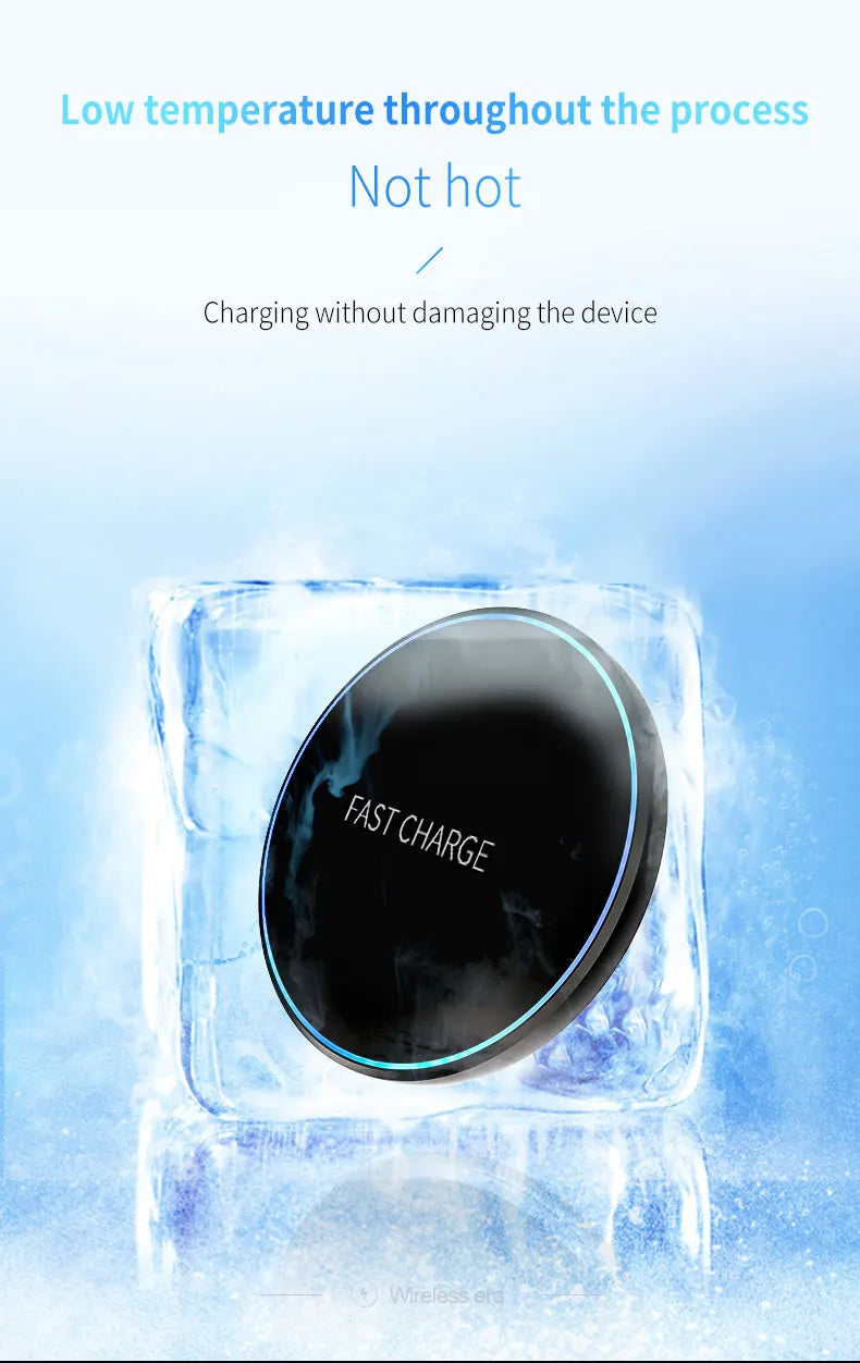 Led Light Mini Wireless Charger Pad For iPhone 17 16 15 14 1312 Samsung Xiaomi Phone Type C Induction Fast Charging Station