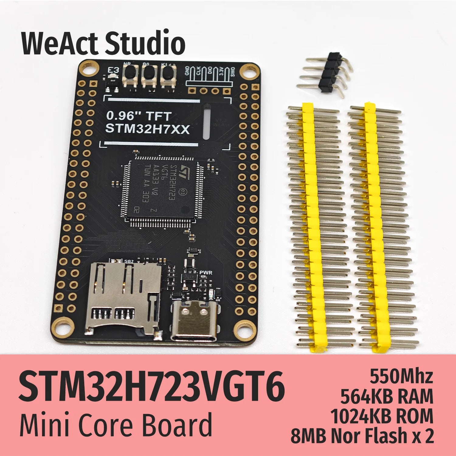 WeAct STM32H723VGT6 STM32H723 STM32H7 STM32 Core Board Demo Board