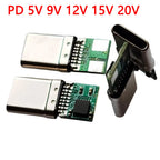 5A PD/QC Decoy Board Fast Charge 5V 9V 12V 15V 20V Module PD 2 3.0 DC Trigger Cable USB Type-C Male Plug QC4 Charge Connector