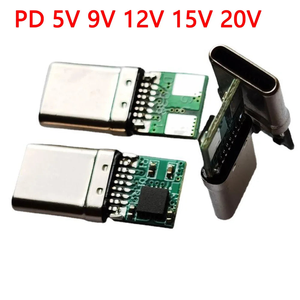5A PD/QC Decoy Board Fast Charge 5V 9V 12V 15V 20V Module PD 2 3.0 DC Trigger Cable USB Type-C Male Plug QC4 Charge Connector