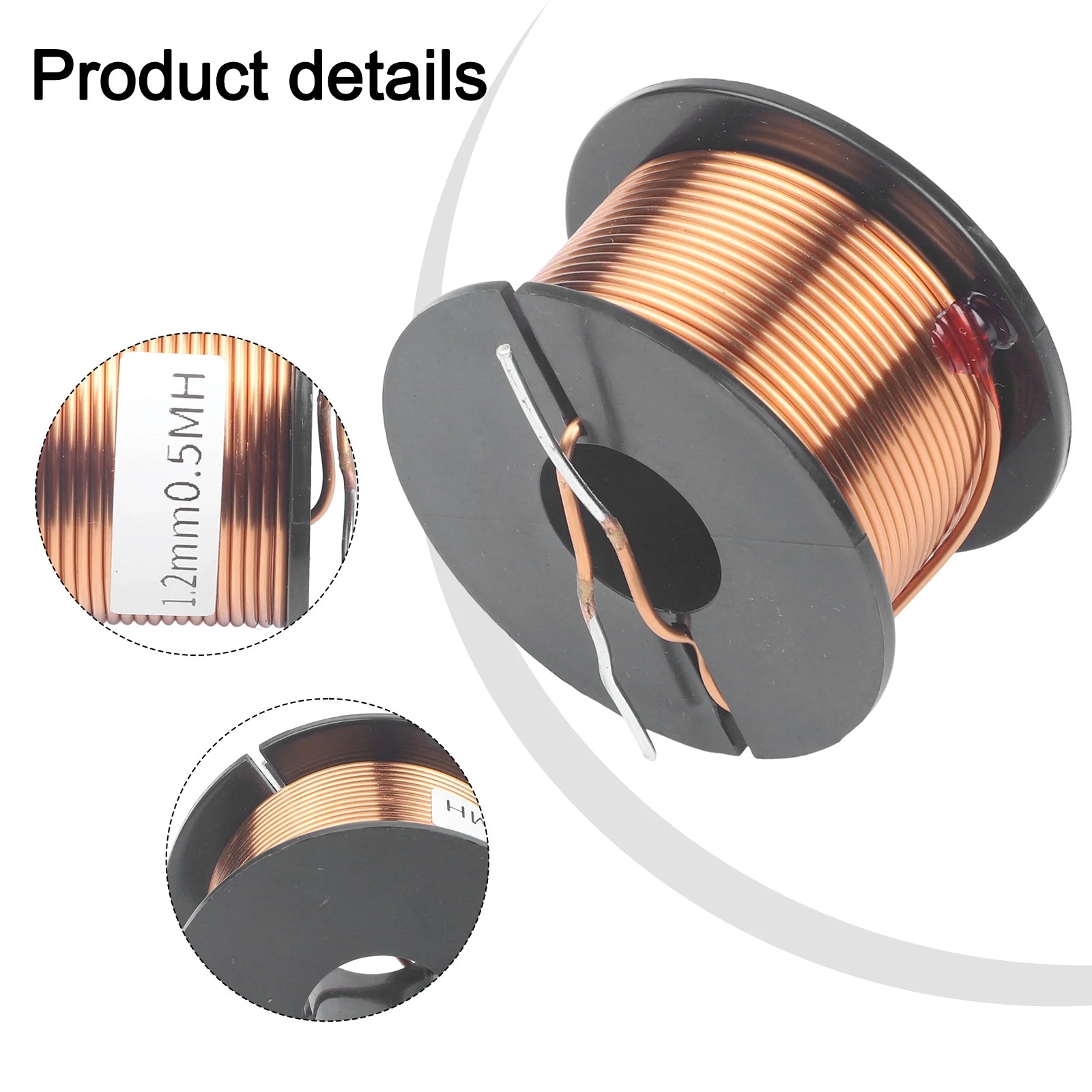 0.5mH Air-Core Inductor with 1.2mm 4N Oxygen-Free Copper Wire for Audio Crossover Circuits Stable Inductance Low DC Resistance