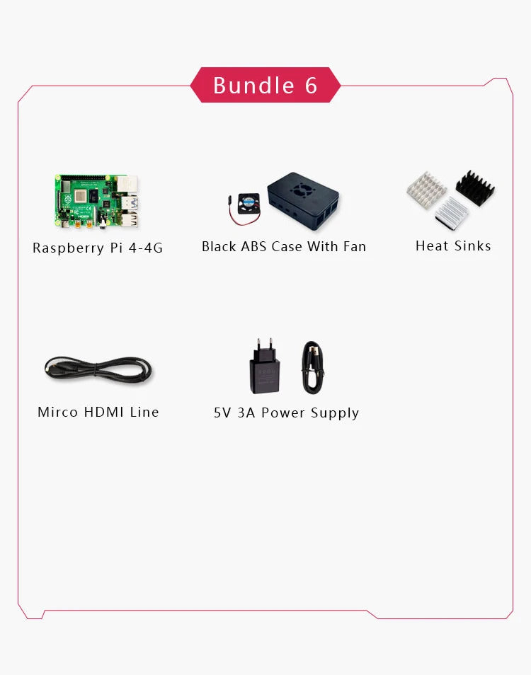 Official Original Raspberry Pi 4 Model B Dev Board Kit RAM 2G 4G 8G 4 Core CPU 1.5Ghz 3 Speeder Than Pi 3B+