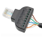 RJ45 to 8 Pin Terminal Adapter Connector 8P8C Network Crystal Head Screw Terminal Block Copper Alloy Contact  Screw Termination