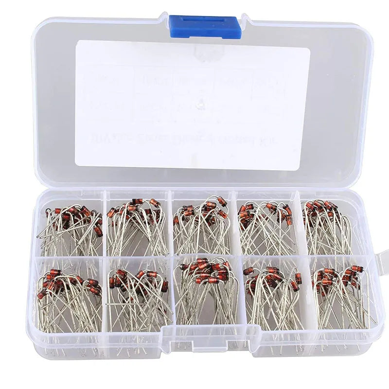 200 Pcs 10Value 1W Zener Diode Assorted Kit Set 1N4728-1N4737 3.3V-7.5V Sample Box