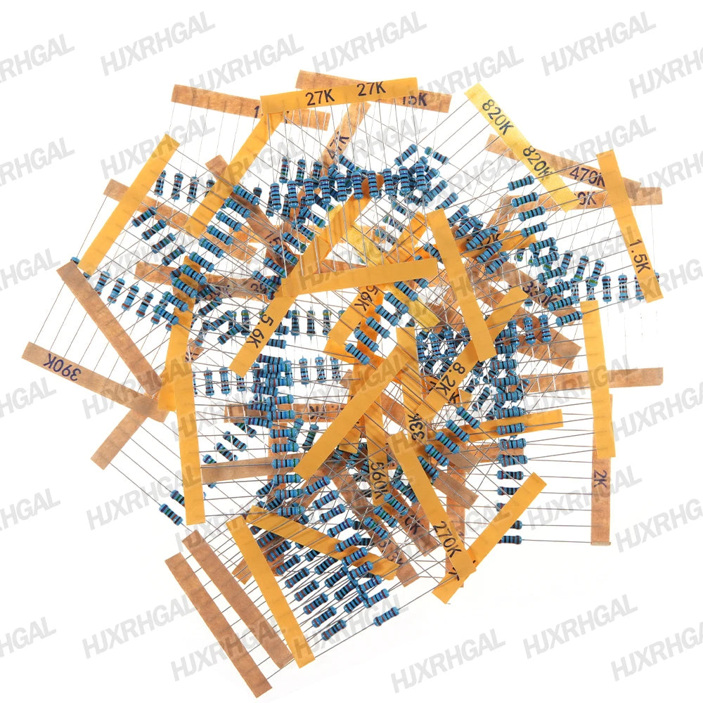 150PCS 300PCS 1/4W 1/2W 1W 2W 3W Resistance 1% Metal Film Resistor Assortment Kit Set 30Values Each 5/10PCS 1~750 1K~820K Ohm