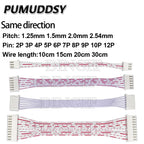 5PCS XH2.54 2.54mm 3P 4P 5P 6P 1.25MM 1.5MM 2.0MM  2p ~ 12p Same direction Female Terminal Cable JST Wire Connector Double Head